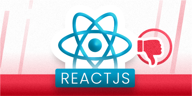 Logo of ReactJS with thumb down