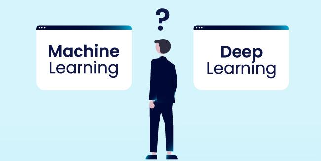 Man choosing between Machine Learning, and Deep Learning