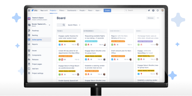 computer with jira application screen