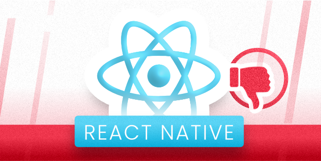 Logo of React Native with thumb down