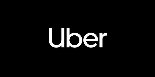 Uber logo on black background